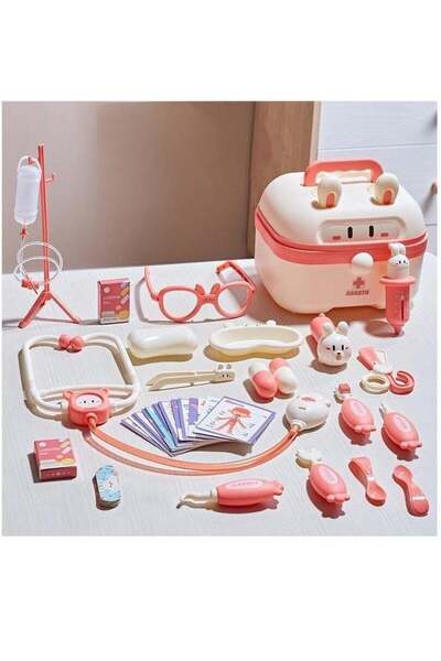 Rabbit لعبة التظاهر باللعب مع مجموعة ألعاب طبية محاكاة، مناسبة للفتيات من عمر...