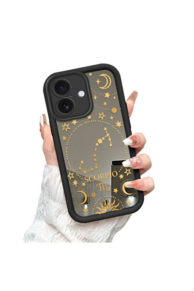 Hontinga حافظة هاتف متوافقة مع آيفون 16 مع مرآة برج الأبراج ومضادة للسقوط مصن...