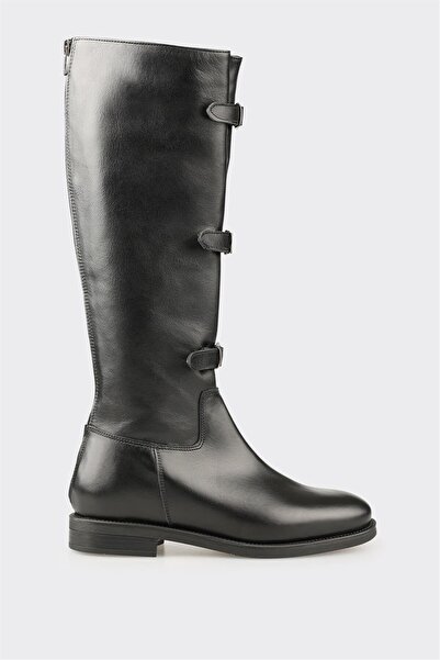 Elle Shoes Siyah Deri Kadın Çizme