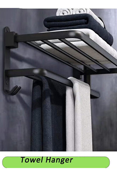 Generic 40cm towel rack, includes 2 towel hooks, towel bar accessories, no drilling required