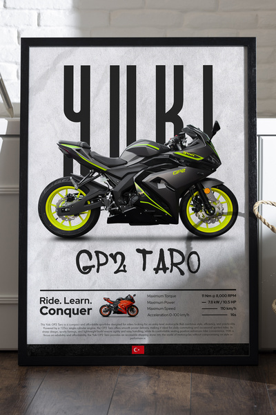 Duvarda Poster cu ramă din lemn negru Yuki GP2 Taro, pictură decorativă de pe...