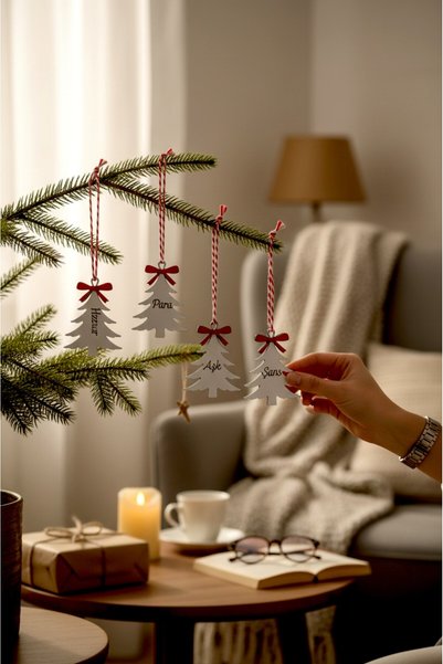 aze kids New Year Manifest Set |   Money • Health • Peace • Love • Luck |   5-Piece Christmas Tree & Car Mirror Ornament