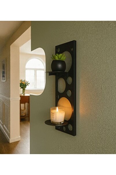 risingmaber Metal Siyah Vidalı Duvar Rafı, Oval Raf, İki Katlı Mutfak Banyo R...