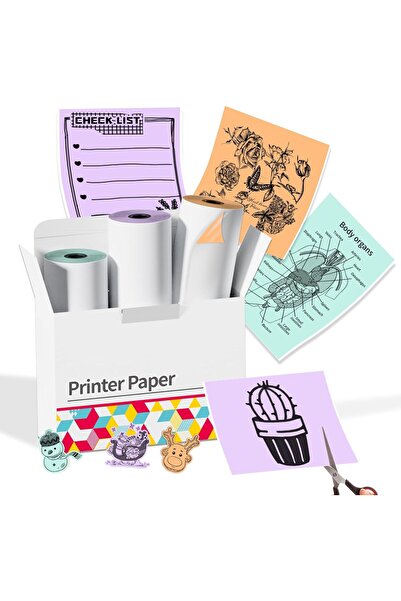 Memoking Colorful Thermal Sticker Paper for T02 M02 M02Pro M02D M02S M03 M03AS M04S Mini Printer