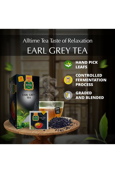 vital tea مجموعة شاي أسود – شاي أسود بالزنجبيل، شاي إفطار إنجليزي، وشاي إيرل جراي (عبوة من 3 قطع)