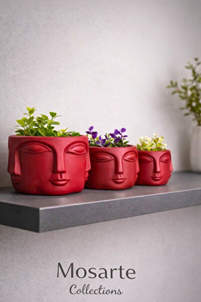 Mosarte سلسلة بوذا - مزهرية/تمثال وجه تجريدي بسيط - قطعة ديكور عصرية - طقم من...