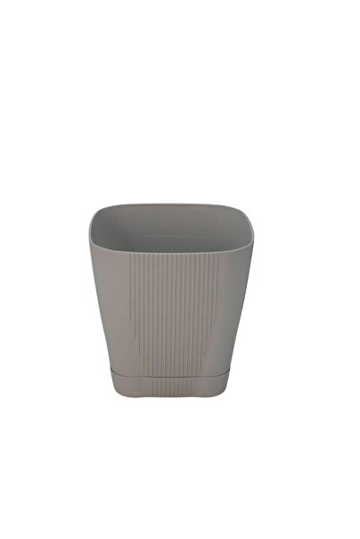 SERİNOVA Çizgili Kare Saksı No:4