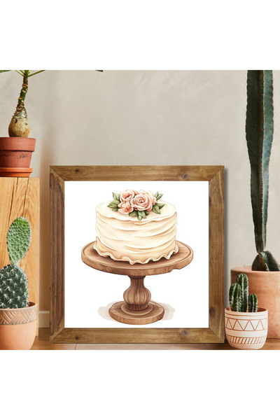 woodhomeworks One Piece Real Wood Framed Decor Pictură pătrată