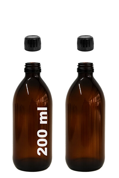 Afracam 200 ml Round Medicine Syrup Bottle 200 Cc Amber Brown Glass Bottle wi...