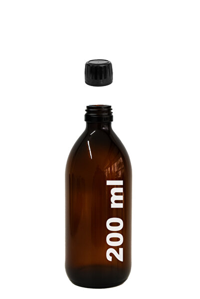 Afracam 200ml Round Medicine Syrup Bottle 200 Cc Amber Brown Glass Bottle wit...