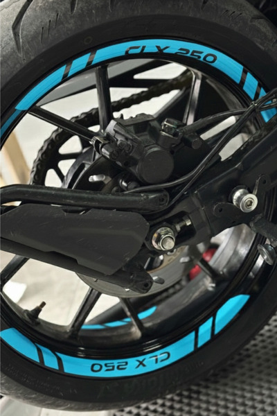 Banxtre Light Blue Wheel Rim Stripe Sticker Set (8 Pieces) for Cfmoto Clx 250