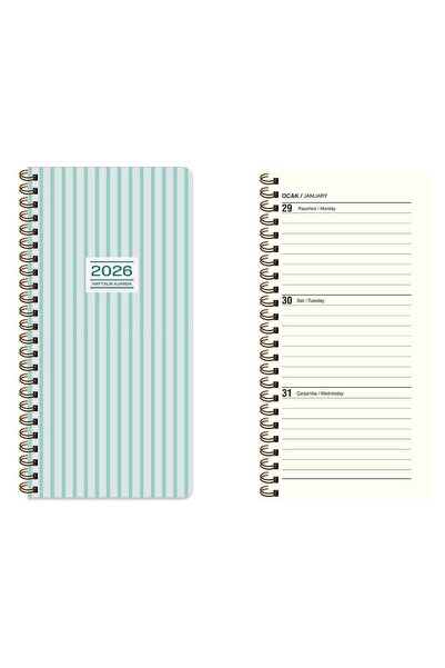 KESKİN COLOR 2026 8X16Cm Haftalık Cep Ajandası - Çizgi