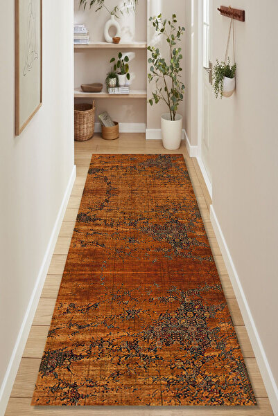 Kessy Home Studio Koridor Halısı & Yolluk Kiremit Renk Desenli Dijital Baskı ...