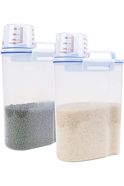 YumLock عبوتان لتخزين الحبوب، علبة تخزين حبوب وصندوق تخزين بأغطية محكمة الإغل...