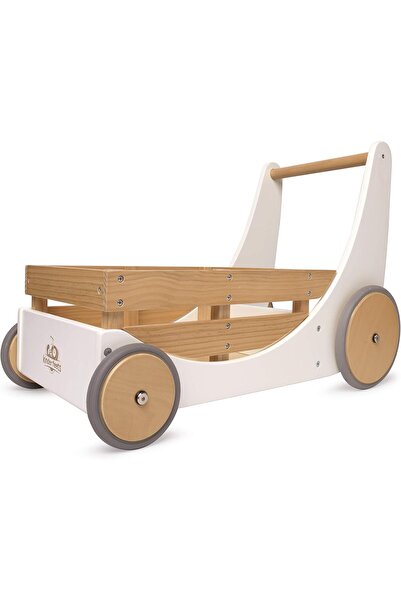 Kinderfeets لعبة عربة تخزين البضائع للأطفال من عمر 12 شهرًا فما فوق، أبيض، مت...