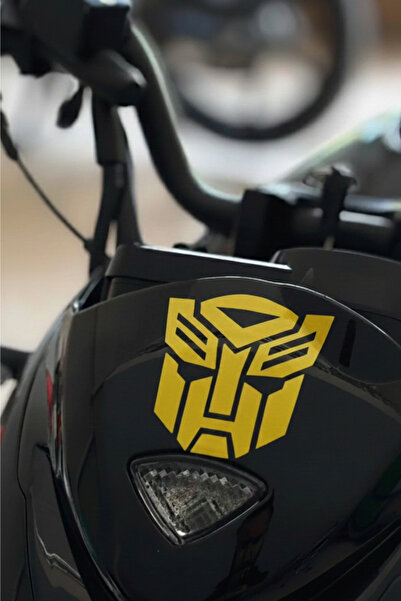 Banxtre Motor ve Kask için Sarı Renk Transformers Sticker Etiket (1 Adet)