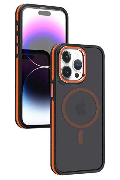 Joko غطاء OZLSTOR لهاتف آيفون 15 برو ماكس متوافق مع ماج سيف (94411) - برتقالي