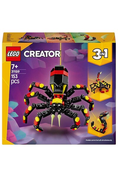 LEGO Oyuncak Creator 3'ü 1 Arada Vahşi Hayvanlar: Şaşırtıcı Örümcek Oyun Seti 31159 153 Parça