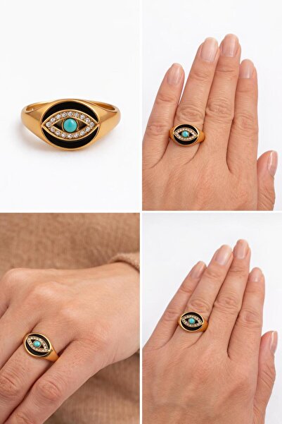 Lir خاتم ذهبي مرصع بالجواهر