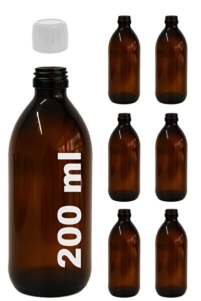 Afracam 200ml Round Medicine Syrup Bottle 200 Cc Amber Brown Glass Bottle wit...