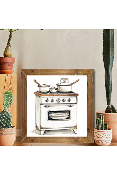 woodhomeworks One Piece Real Wood Framed Decor Pictură pătrată