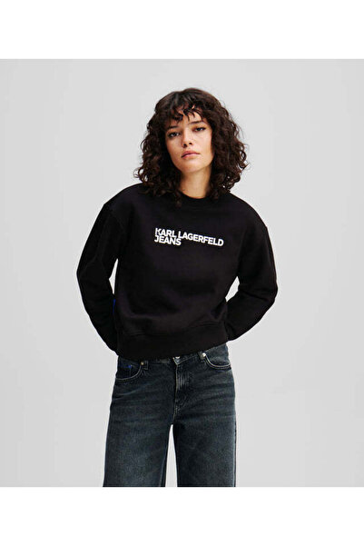 KARL LAGERFELD JEANS HANORAC REG ESSENTIAL CU LOGO NEGRU Femei