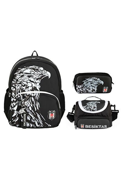 Beşiktaş Комплект от три чанти за момчета с еagle print - 25390 - Черно и бяло