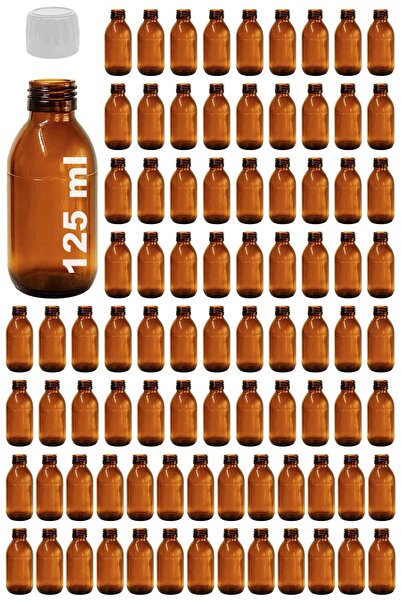 Afracam 125 ml Round Medicine Syrup Bottle 125 Cc Amber Brown Glass Bottle wi...