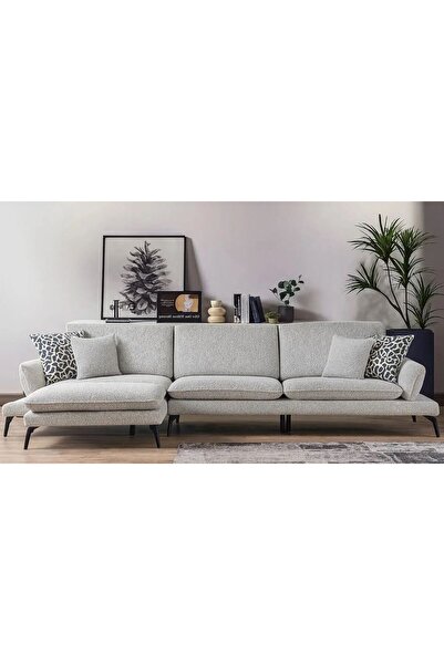 Vivense COSY KÖŞE KOLTUK, METAL AYAK, SOL KÖŞE, AÇIK GRİ