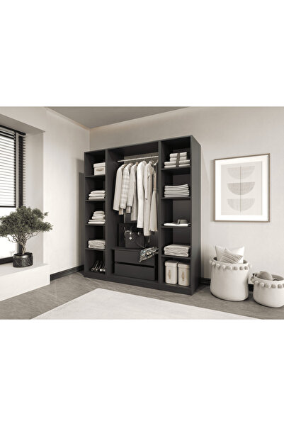 CANBAZ FURNİTURE Esla modüllü 4 cam kapaklı %100 MDF (KURULUM DAHİL)