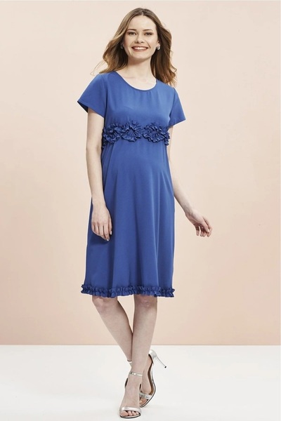Desen Hamile Giyim Robe Frilly Short Maternity Dress