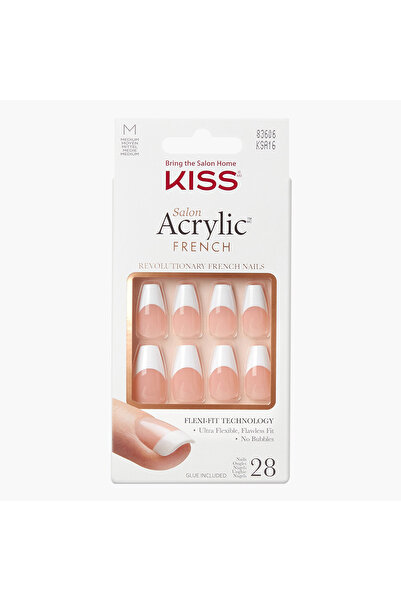 Kiss Cosmetics طقم أظافر فرنسية أكريليك صالون