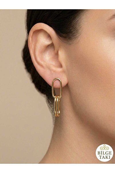 Bilge Takı Vip Triple Paperclip Xuping Steel Earrings, Non-Tarnish
