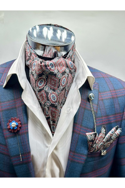 Gutiero Black Patterned Men's Scarf