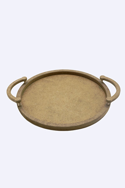 na neşeli ahşap Tps17 Large Size Wooden Paintable Round Decorative Presentation Tray with Handles Raw Wood Hobby Use!