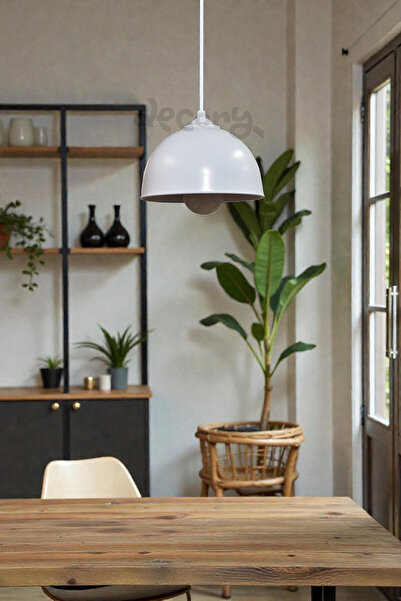 decory Sade Şık Tasarım Beyaz Tekli Sarkıt Avize, Çocuk Odası,Mutfak,Hol,Antre Tekli Avize E27