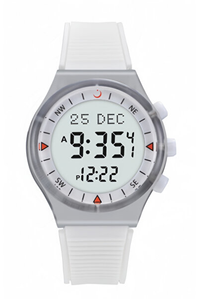 Al-Fajr Water Resistant Digital Watch，White dial