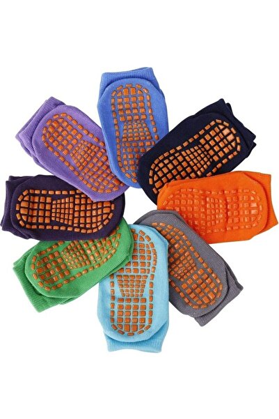SKY TOUCH SKY-TOUCH 8 Pair Of Low Cut Anti-Skid Floor Socks Multicolour