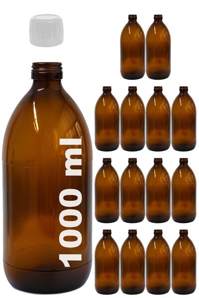 Afracam 1000 ml Round Medicine Syrup Bottle 1000 Cc Amber Brown Glass Bottle ...