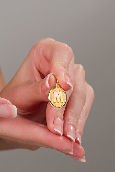 Zeynepli gold & jewelry 14 AYAR ALTIN RETRO M HARFİ KOLYE UCU