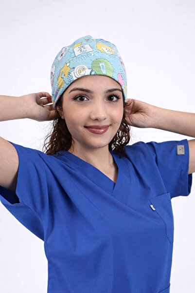 LITTE Unisex Pop Desenli Medikal Cerrahi Bone Doktor Hemşire Hastane Bonesi