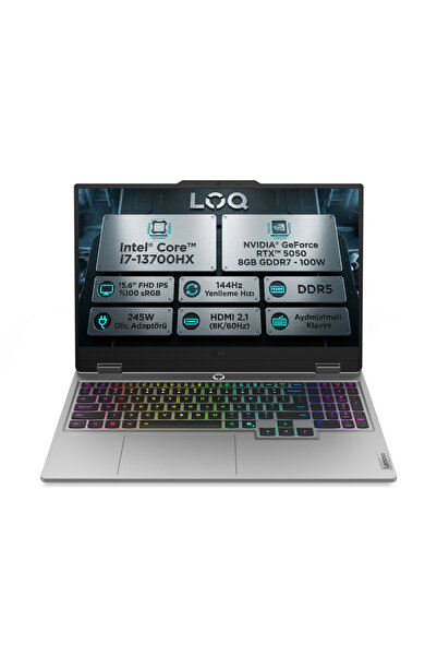 LENOVO LOQ i7-13700HX 32GB 1TB SSD 8 GB RTX5050 144Hz 15.6" FHD Fdos Gaming L...