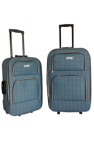 Captivex 2 Wheels-Bellowed-Very Lightweight 2 Pieces Fabric Suitcases Large and Medium Size