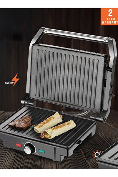 Koolen Colin 816103003 Multifunctional Electric Grill, 1600W Power, Thermostat, Insulated Handle, Black/Silver