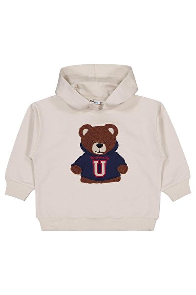 Civil Boys University Teddy Bear Embroidered Sweatshirt for Ages 2-5 - Beige 5-6 Years