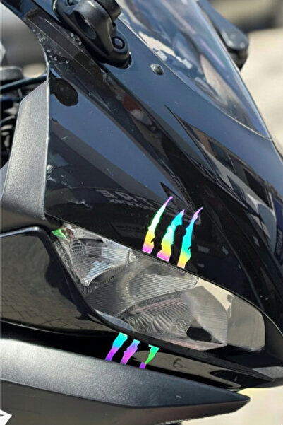 Banxtre ملصق هولوغرام ملون على شكل آثار مخالب للخوذة والدراجة النارية