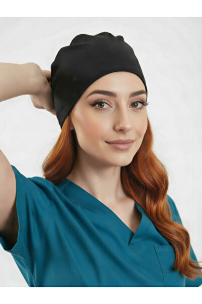 LITTE Unisex Siyah Medikal Cerrahi Bone Doktor Hemşire Hastane Bonesi