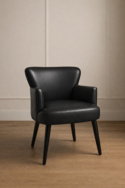 Azra Mobilya Roma Siyah Deri Modern Berjer Koltuk | Tekli Koltuk – Şık ve Kon...