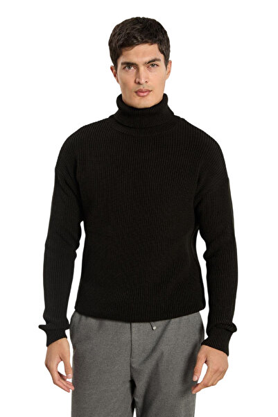 OIL PARK Men's Comfortable Fit Turtleneck Knitted Textured Stylish Winter Swe...