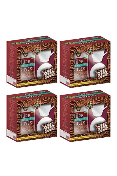 Kahve Dünyası Turkish Coffee Medium Roast 4X100 g + Gift Cup X 4 Pieces